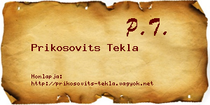 Prikosovits Tekla névjegykártya